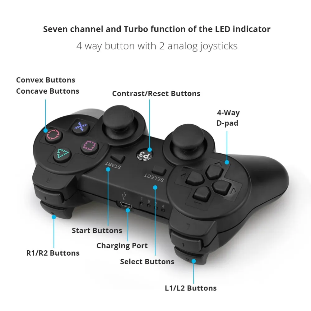 Gamepad Wireless Bluetooth Joystick for PS3 Controller Wireless Console for Sony Playstation 3 Game Pad Switch Games Accessories