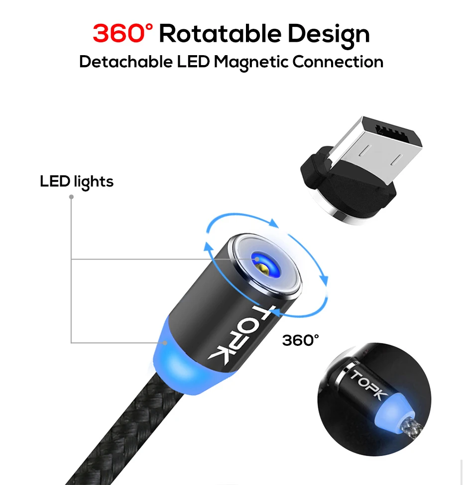 low price data cable with magnet magnetic usb charger cord sync 2m data cable - ANKUX.COM