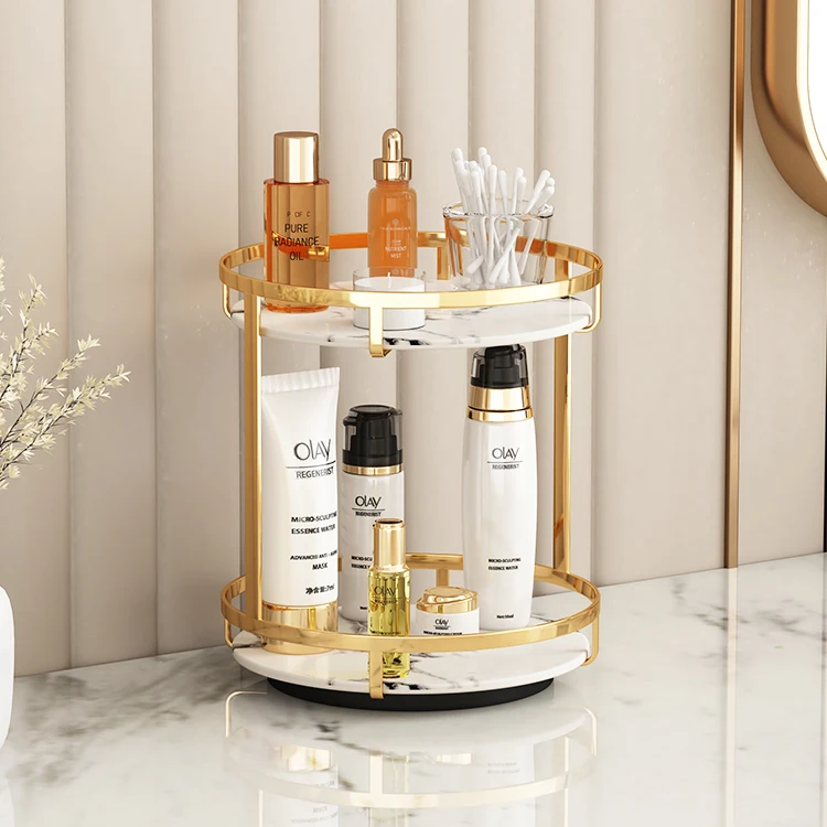 Good Modern Gold Mirrored Beauty Product Holder (2Layer)