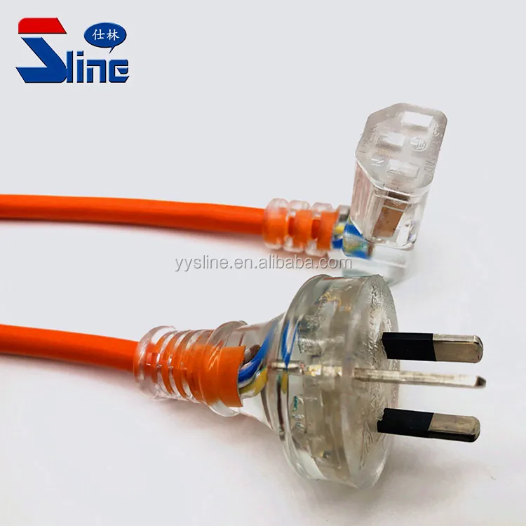 Australian Medical Grade Locking Power Cord Lead Transparent Aus Mains