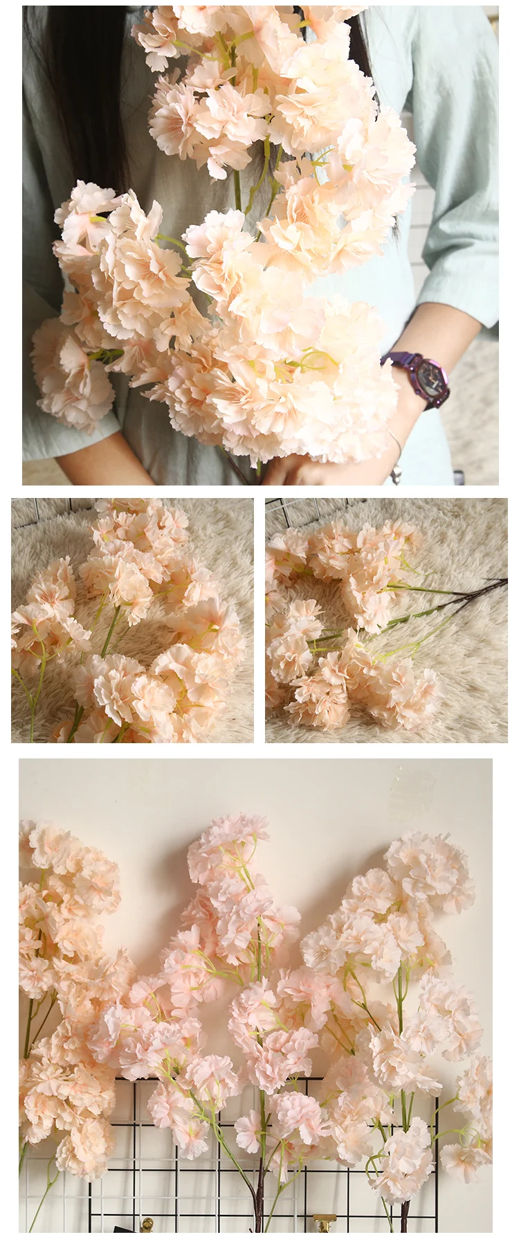 Artificial Silk Cherry Blossom Branches Pink For Wedding Home Party