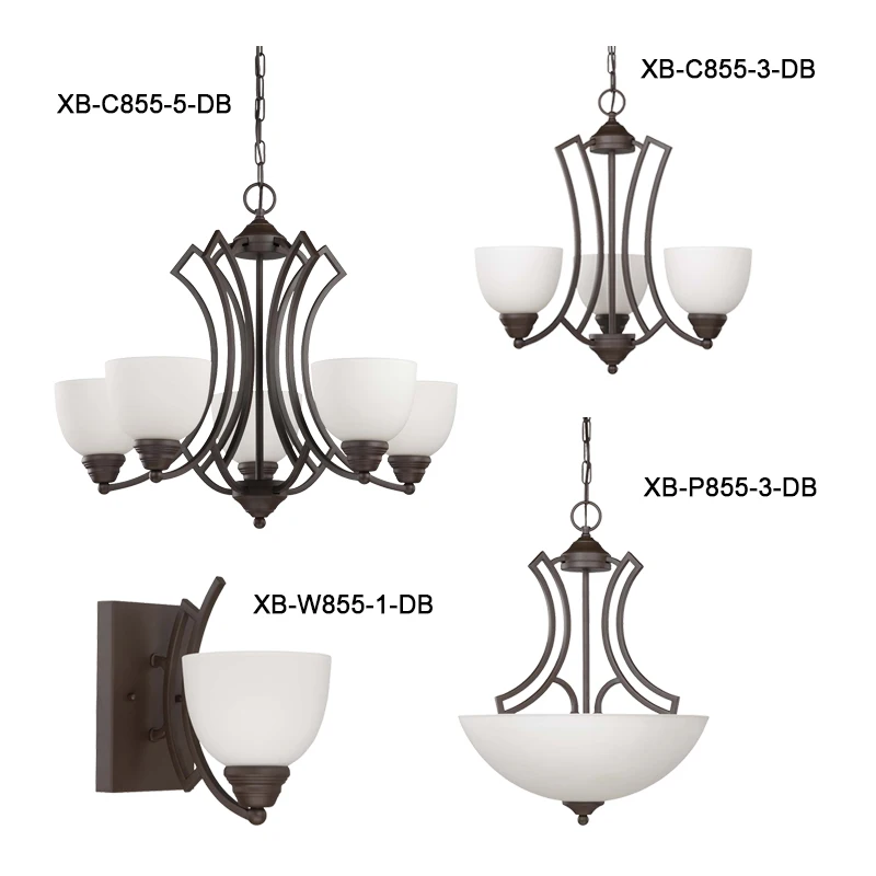 Decorative Classic Home Hotel Family Chandelier Pendant Lighting, Dark Bronze Glass Dining Room Chandelier