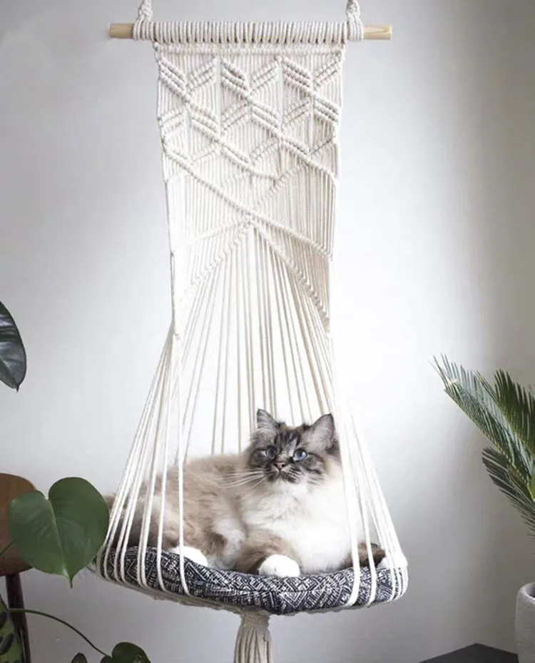 Columpio Para Gatos Hamaca Para Gatos De Macramé Tejida A Mano