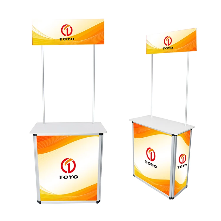 Aluminum Frame Straight Promotion Table For Supermarket Folding