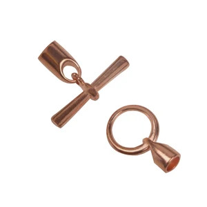 3pcs/bag 6.2mm Rose GOld Ot Kumihimo Toggle Clasps Bar Diy Jewelry Making Supplies