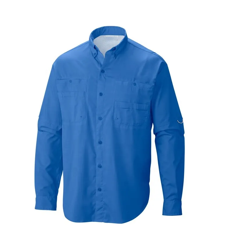 Custom Performance Long Sleeve Button Up Fishing Shirt Blank Wholesale
