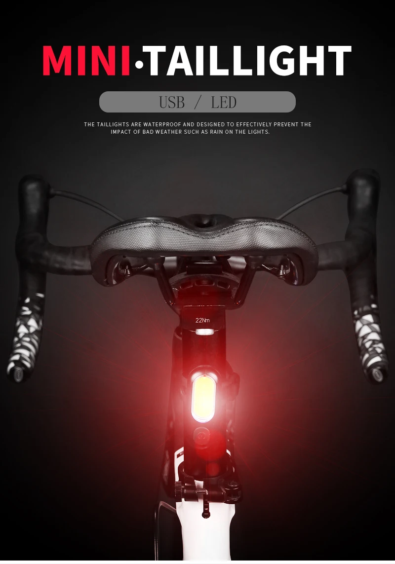 Led Bike Light Rear USB Rechargeable Bicycle Lights Cycling Lamp Warning Tail Light For Bike Bicycles