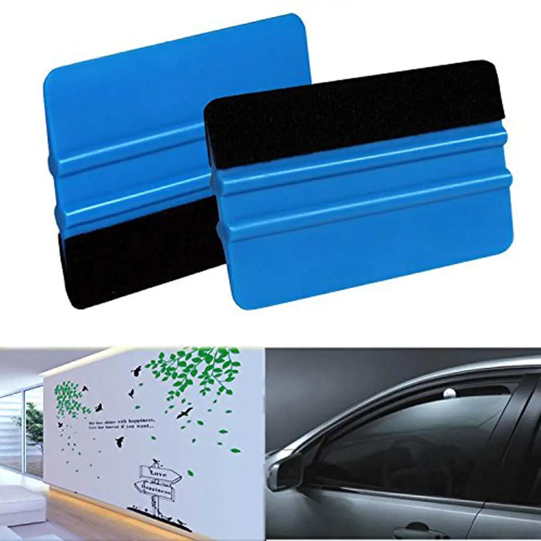 Car Vinyl Film Wrapping Decal Squeegee Window Tint Tools Durable Black