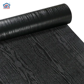 Black Wood Peel And Stick Paper Decorative Self-adhesive Wallpapers