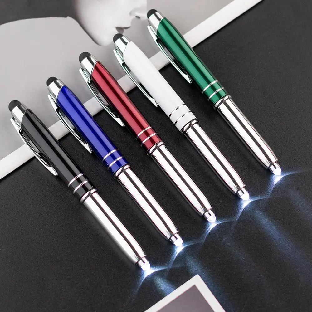 3 In 1 Multifunction Stylus Custom Logo Led Light Pen With Led Light