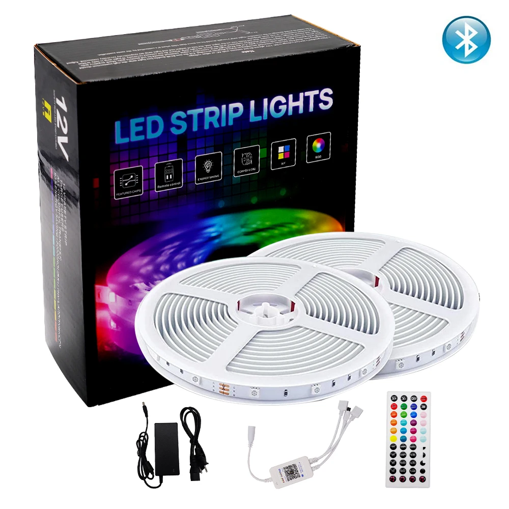 LED Light Strip Kit 5050 RGB IP20 Non-Waterproof WIFI& IR Controller 24-key Remote 32.8ftRGB SMD5050 300LEDstrip lights led