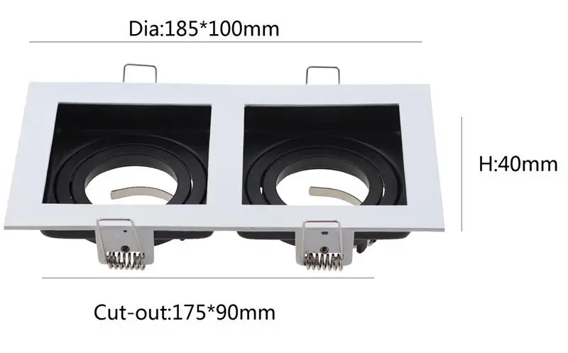 LED Spot gu10 mr16/gu5.3 M Recessed Spotlight Mounting Frame Round Rectangular Light Fixture 