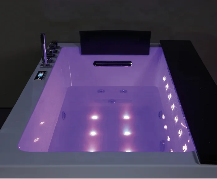 One Person Drop In Hydrotherapy Whirlpool Bathtubs W Led Light,Big Waterfall Multifunctional