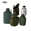 german nylon filtered civil war kettle canteen custom stainless steel round metal iron water camping canteen cup lid ww2