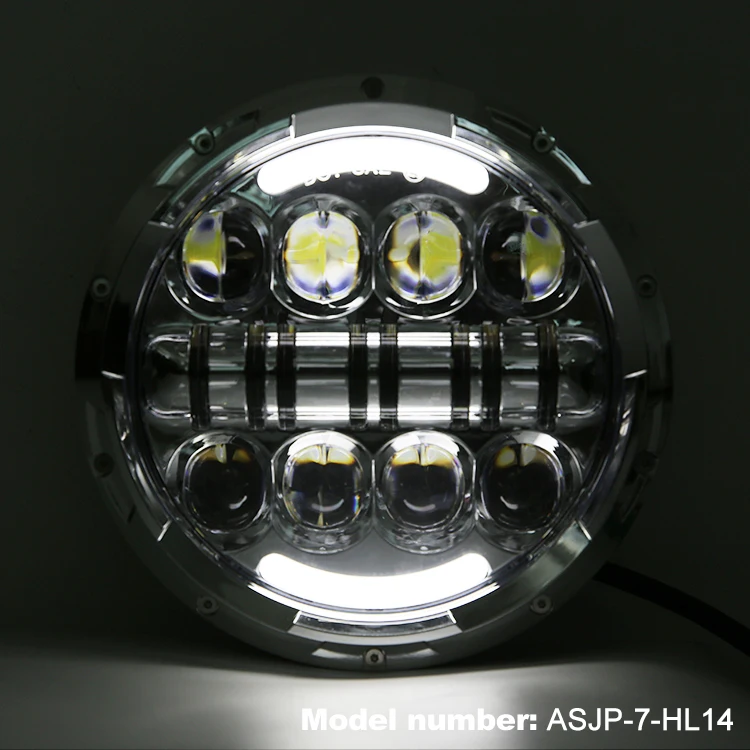 Round Shape High Low Beam 80w Sealed Beam 7 Inch Led Head Lights With ...