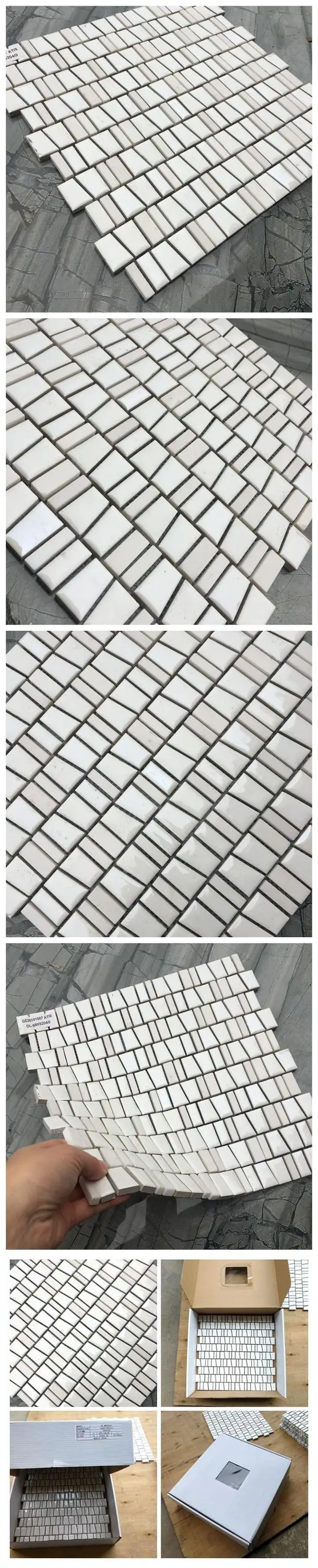 Hot selling white ceramic and stone mosaic tile for bathroom and kitchen Foshan China