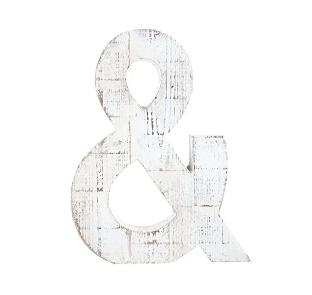Distressed White Alphabet Wall Décor/Free Standing Monogram Letter A 