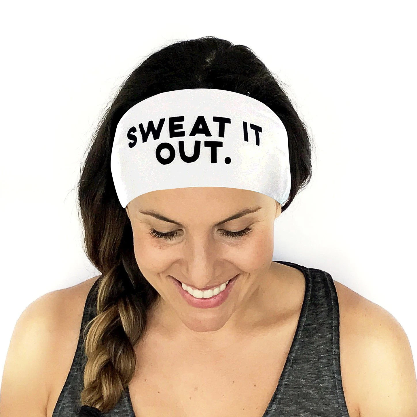 Vintage Adult Woman Workout Custom Gym Headband With Attached Hair