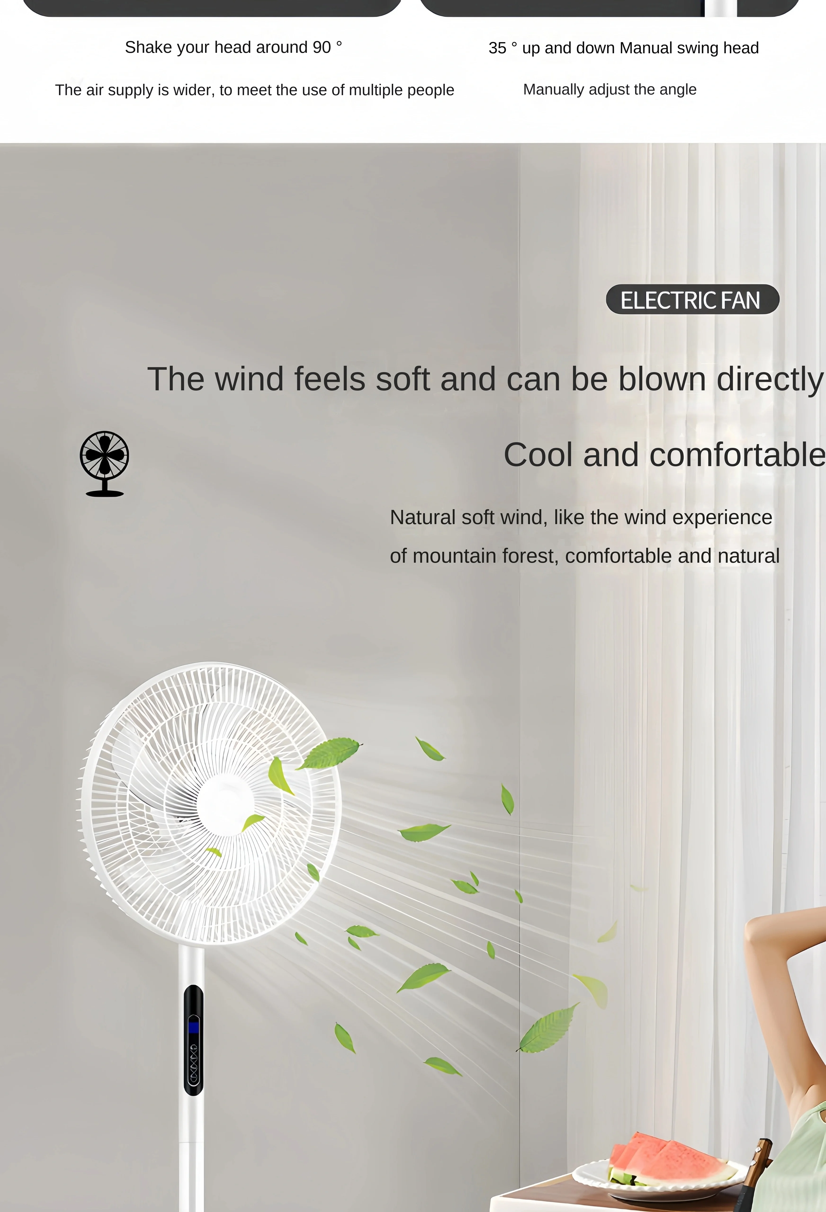 Electric Floor Fan, 30dB, 300mm - detail 4