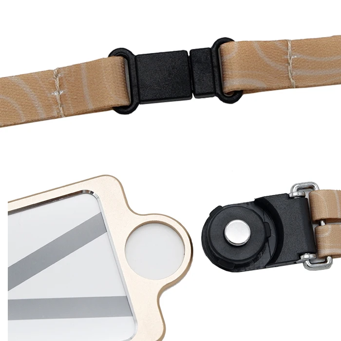 Thin work permit thin teacher reel necklace lanyards with metal id badge holder