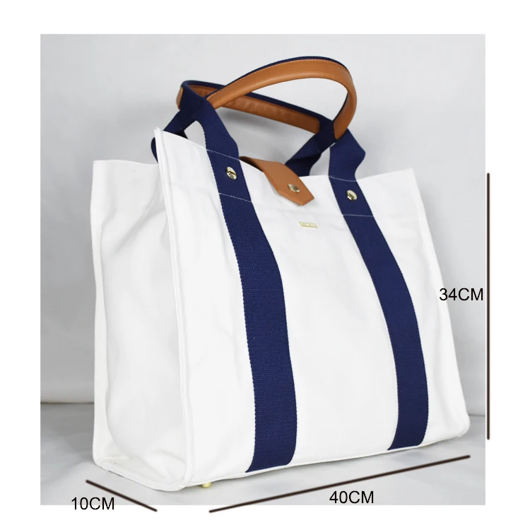 New Arrival Cotton Strap Women Canvas Leather Tote Bags Buy Leather