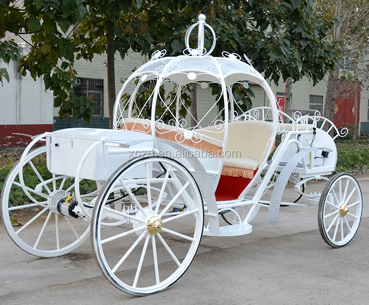Romantic wedding white pumpkin horse carriageDreamy Horse Drawn Carriage  {ZD-PC37 } 