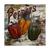 3D Peppers Hand-painted Metal Wall Art Oil Painting for Home office Bar Hotel Decor