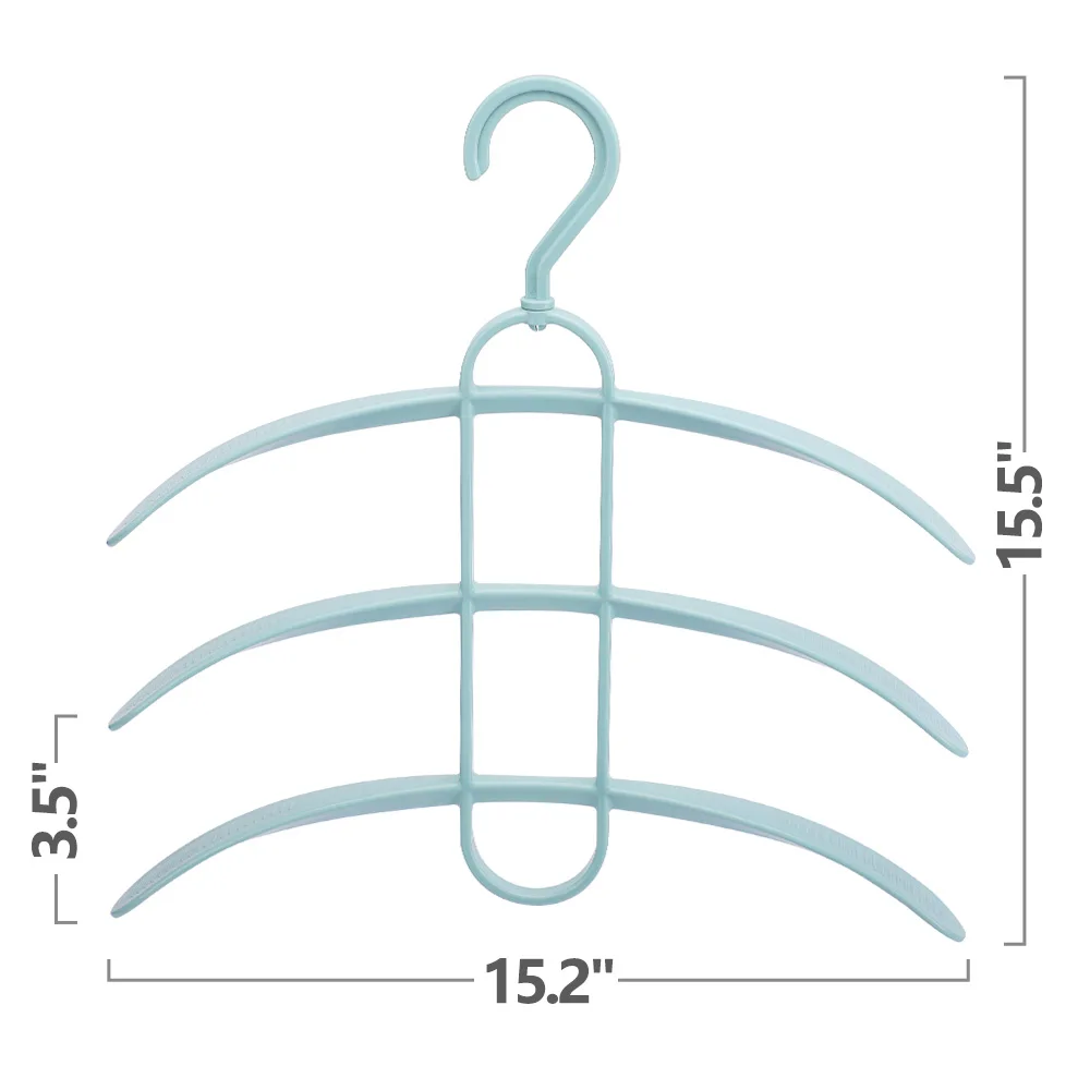 3 Layers Wide Shoulder Hangers Plastic Fish Bone Shape