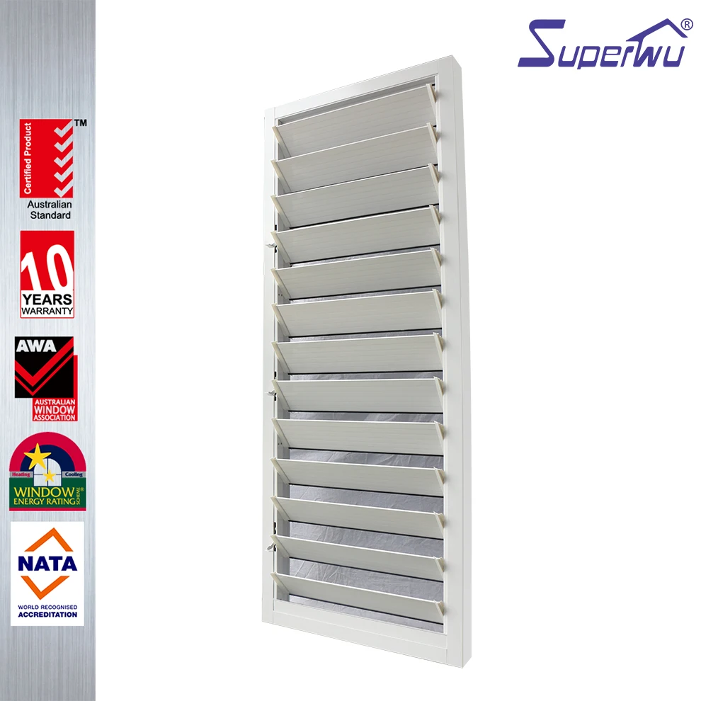 Aluminum louver window with adjustable blades shutter window double glazed window with mesh