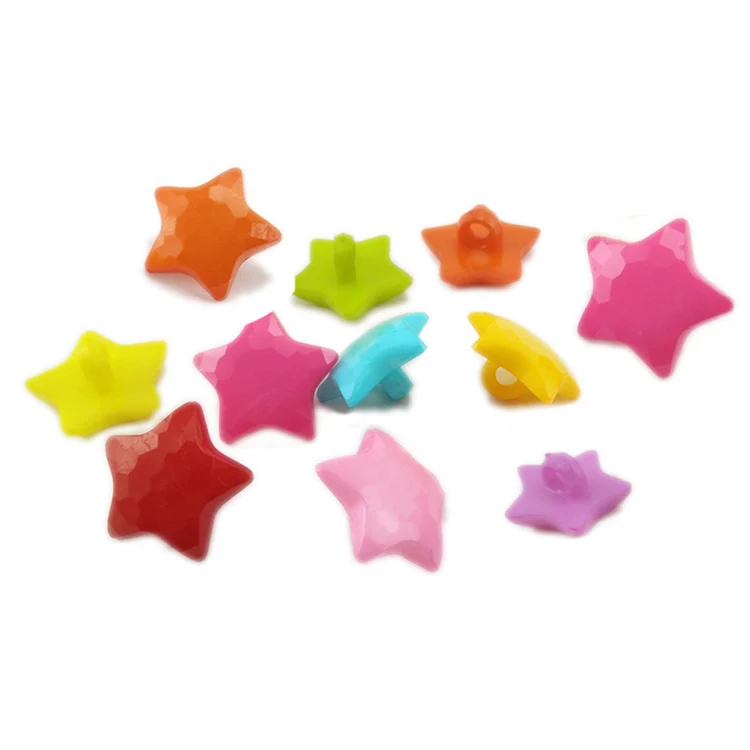 plastic star buttons