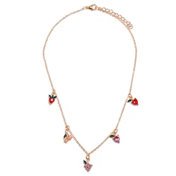 Jachon Apple strawberry cherry fruit choker chain pendant necklace