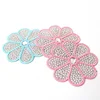 Iron on Custom Flower Logo Applique Embroidery Crystal Rhinestones Patch for Kids Clothing and Dress