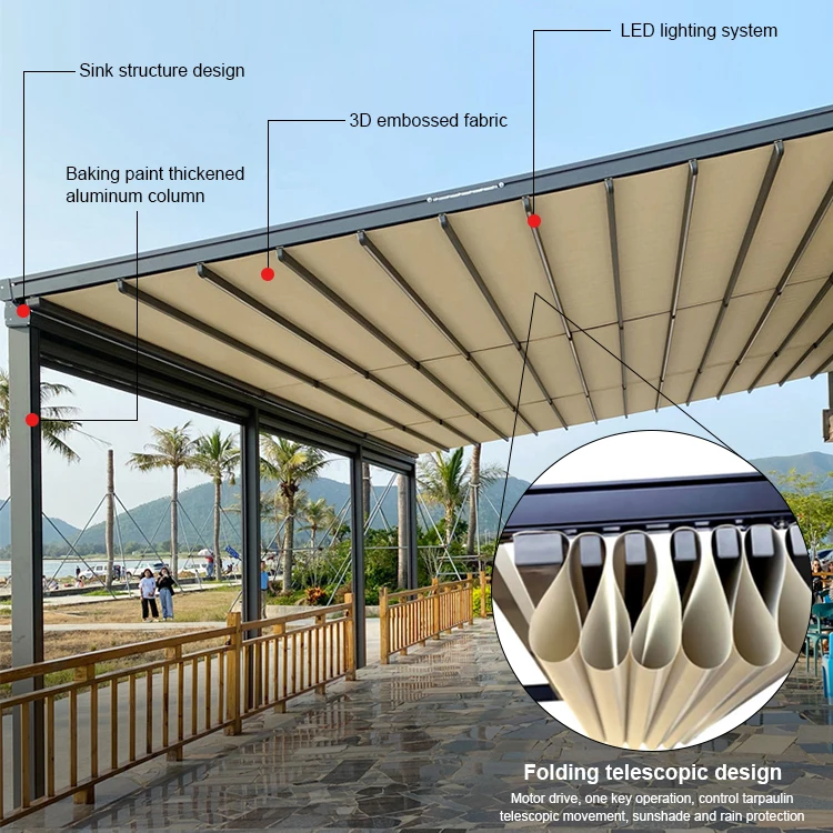 Pvc Retractable Folding Pvc Pergola Roof System Pergolas Private