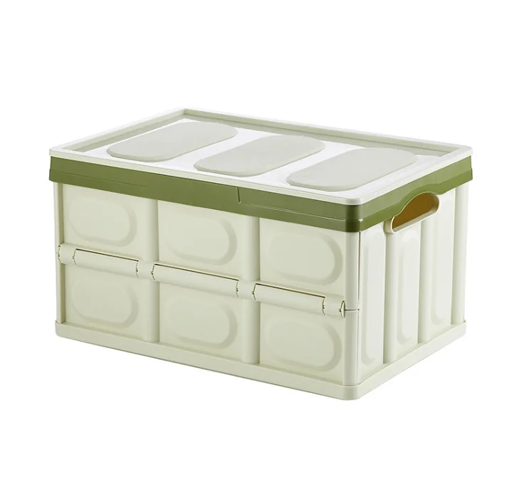 
Hot Sale Collapsible Plastic Car Trunk Organizer Home Use Foldable Plastic Storage Bin Box with Lid 
