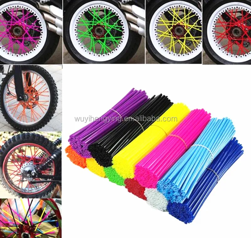 72Pcs/Lot Spoke Skins Covers 24cm Universal Protective Wheel Coil Wraps for Motorcycle Dirt Bike Off-Road SUV Bicycle 