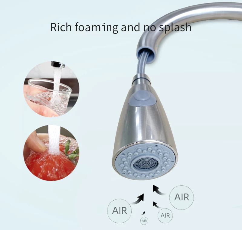 Best price basin faucet home pull down kitchen faucet   Pull Out Sprayer Kitchen Taps 304 stainless steel sink mixer