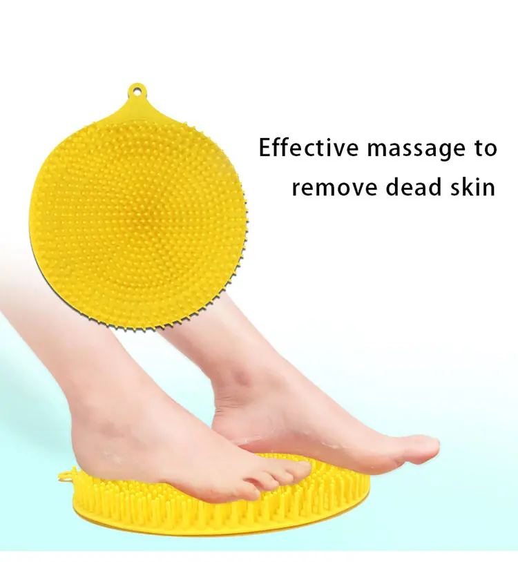 Custom Silicone Shower Foot Body Bath Scrubber Massager Cleaner For