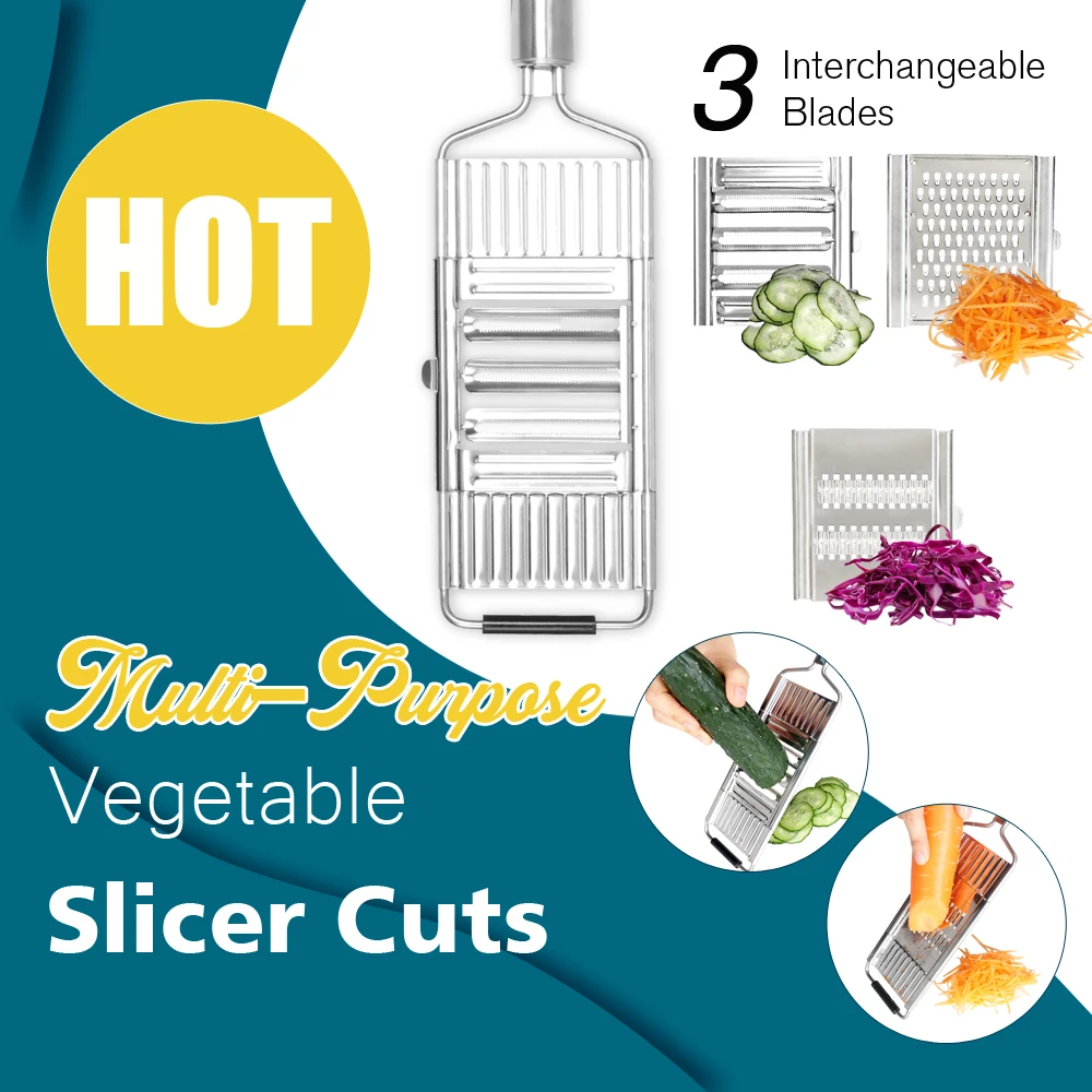 Shredder Cutter Stainless Steel Portable Manual Vegetable Slicer Easy Clean Grater With Handle Multi Purpose Home Kitchen Tool