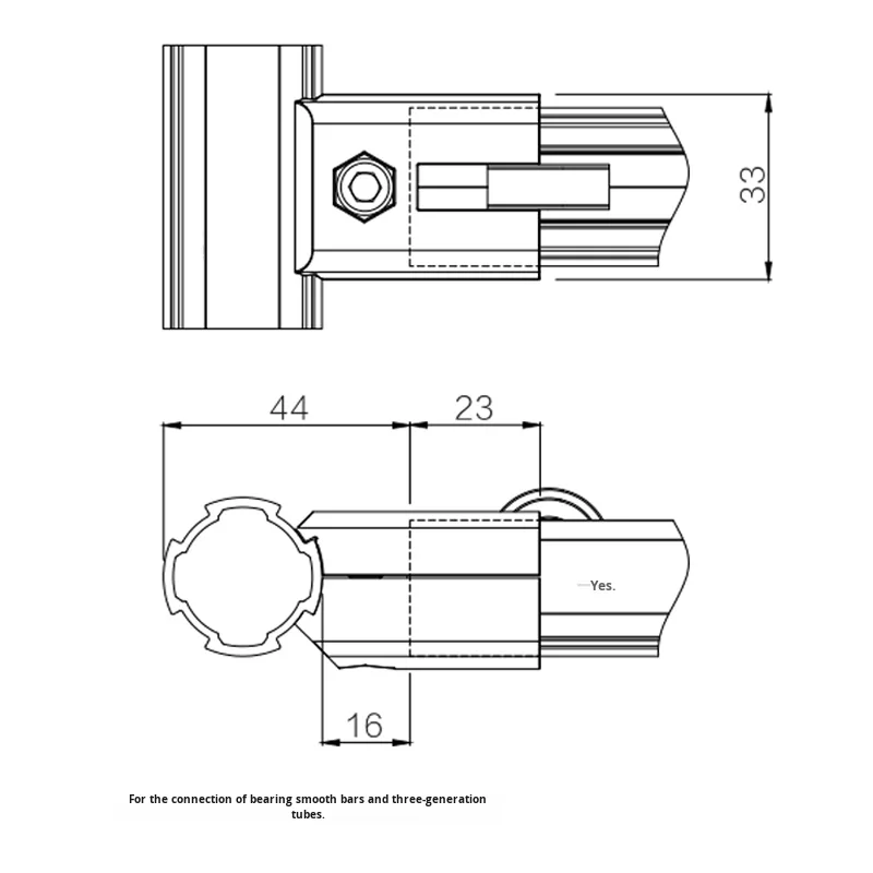 product bearing flow rack connector third generation line rod accessories d28 aluminum alloy lean pipe hexagon head flow rack-15
