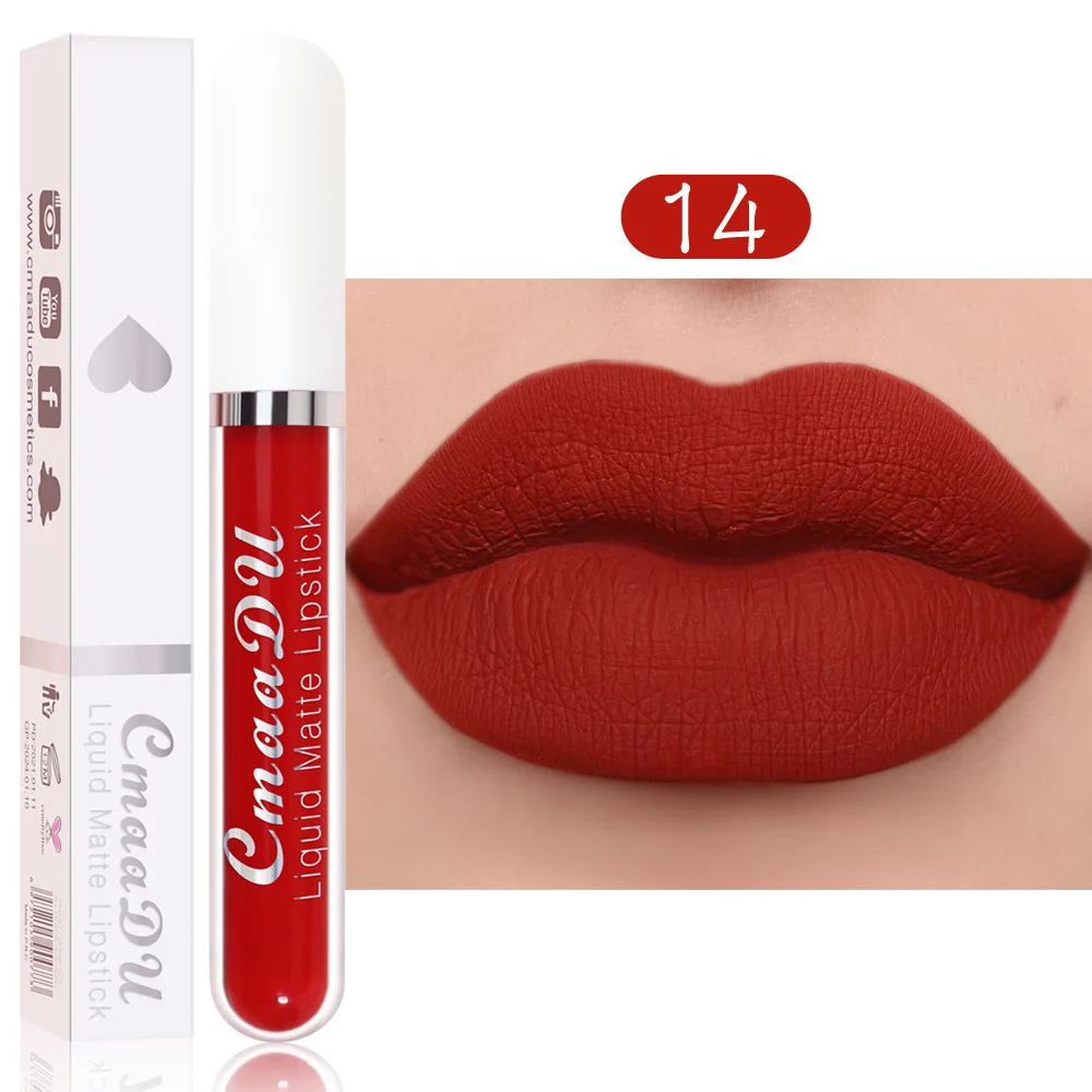 CmaaDu 18 Ultra Chic Colors Matte Waterproof Long-lasting Liquid Lipstick Vegan Cruelty-Free Lip Gloss for Makeup Vegan New Box