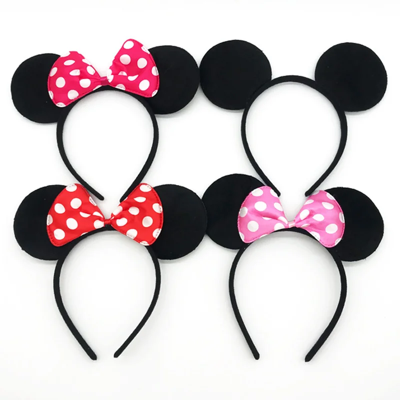 Minnie Mouse Ears Bow Headband Hen Cute Women Girls Mickey Party Fancy Cartoon