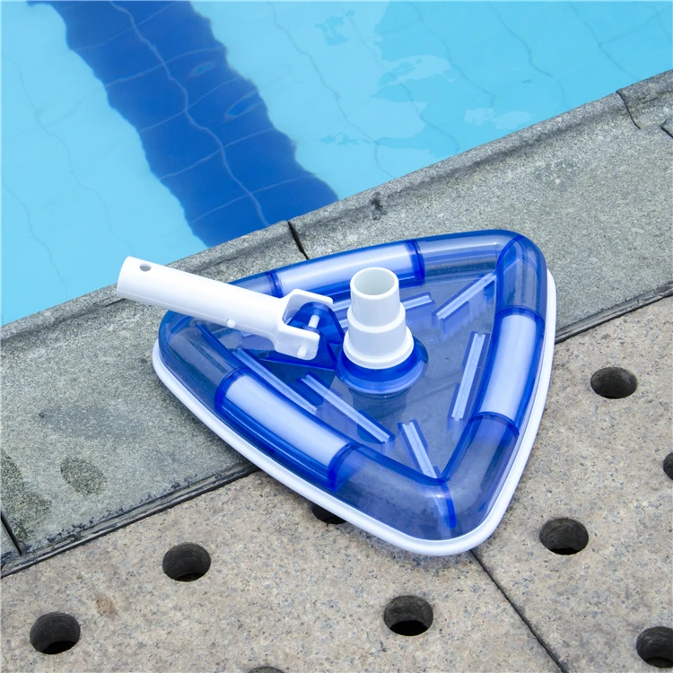 游泳池清洁配件三角形透明旋转衬里真空头