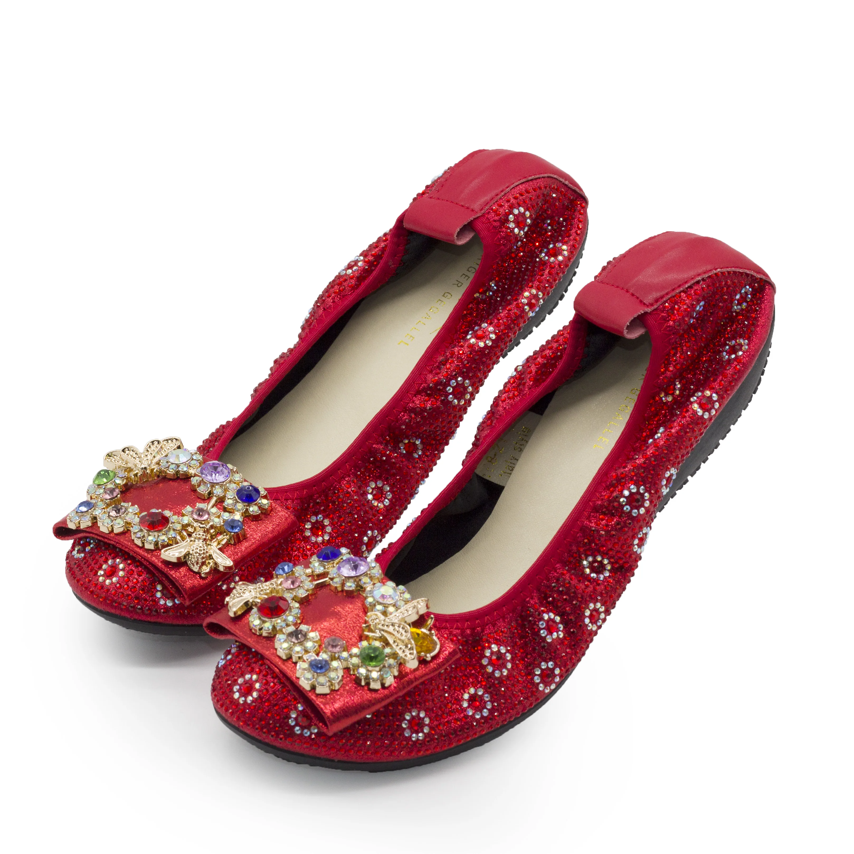 red ballet flats wide width