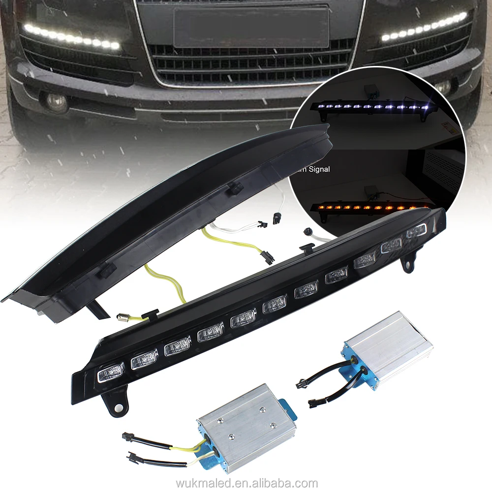 For Audi Q7 Car accessories Turn signal light White DRL Am'ber Turn signal for Q7 2006-2019