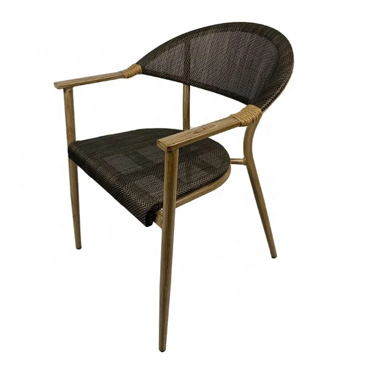 
Brand New Brushed Patio Set Square Chair Stackable Cast Outdoor Furniture Table And Aluminum Rattan Bistro Chairs 