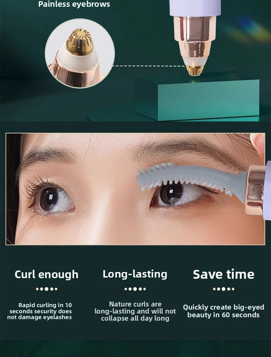 2-in-1 Electric Eyelash Curler and Eyebrow Shaper for Women Trending Household Eyelash Brush