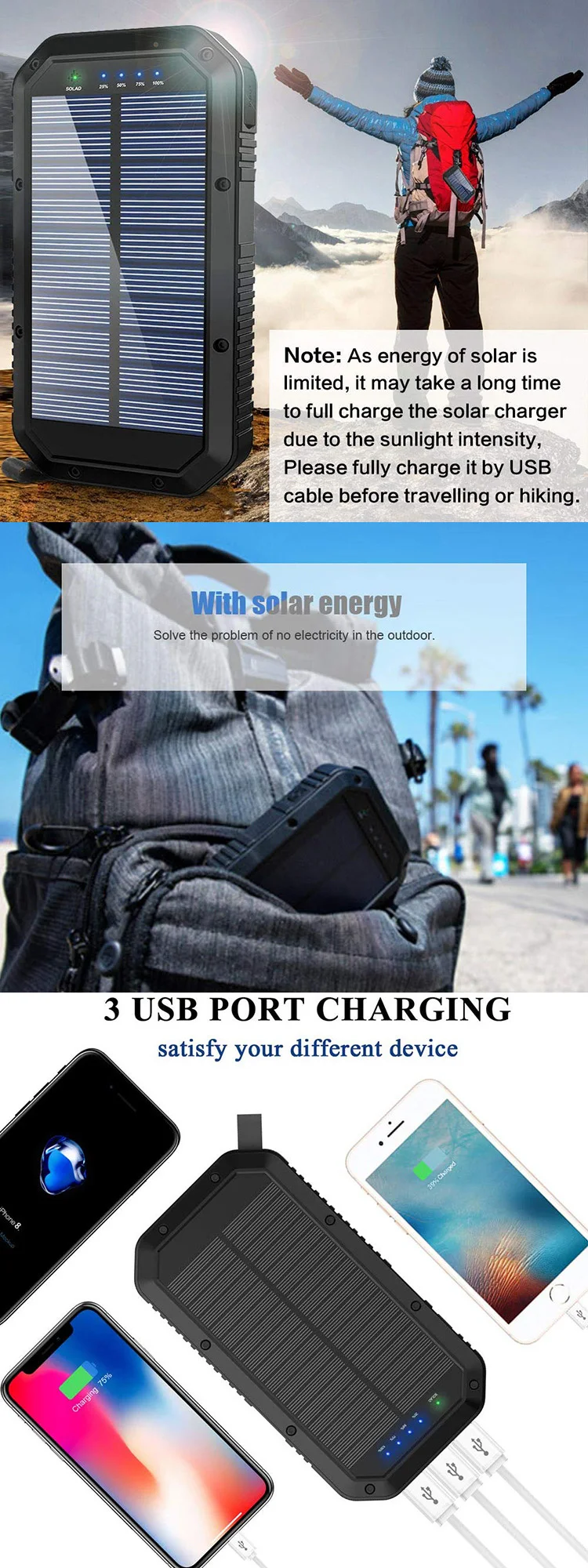 Wireless Mobile Solar Usb Power Bank Charger 30000 mah - ANKUX.COM
