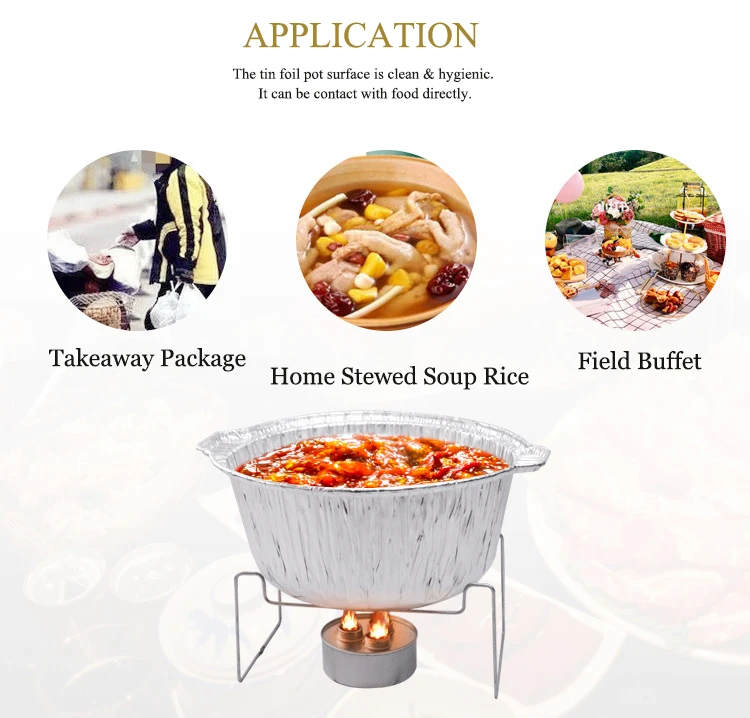 Heavy Duty Disposable Round Aluminum Foil Pans Aluminum Foil Pots With