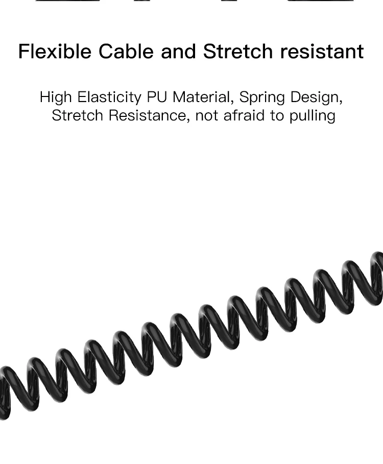 Factory Wholesales USB Type C Flexible Spiral Coil Spring Charging Data Sync Type C Spring Cable For Samsung - ANKUX.COM