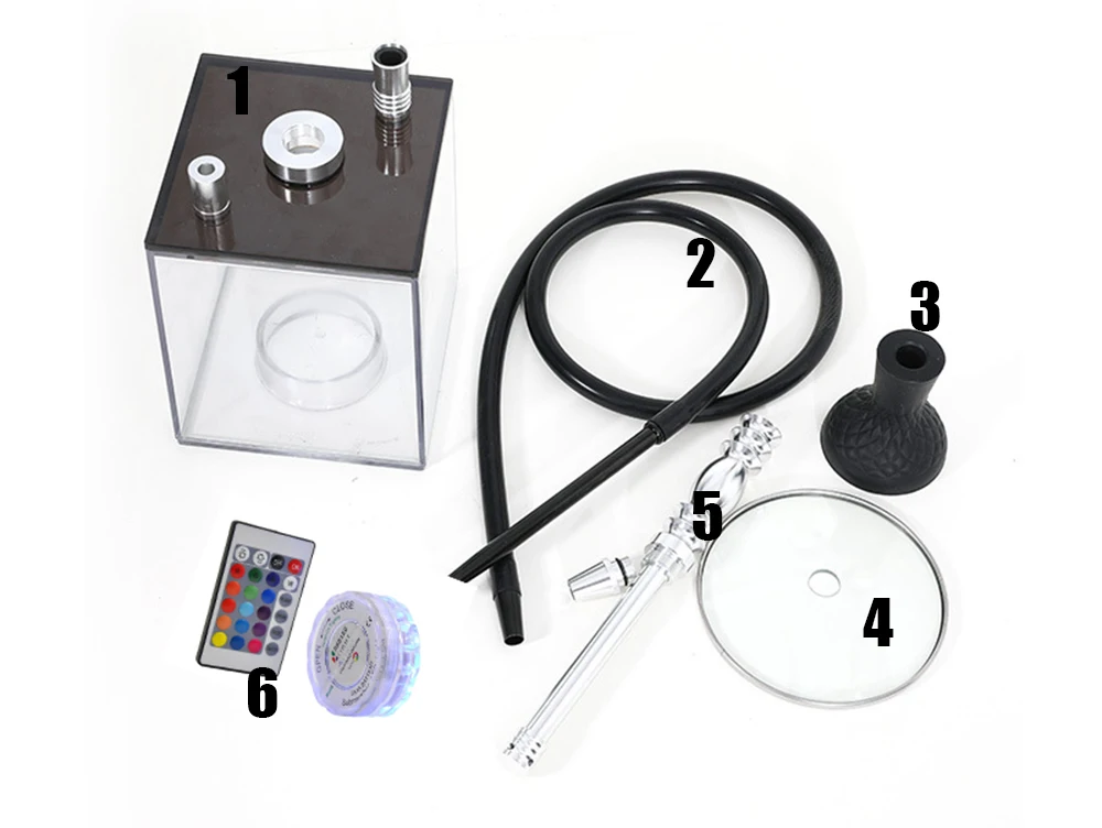 Amazon Bestselling Square Acrylic Hookahs With Multicolor Led Light